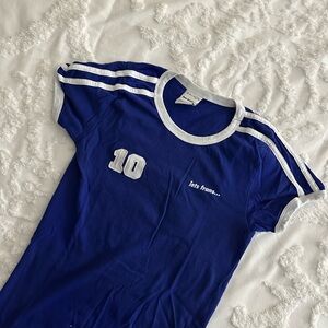 Urban Outfitters Blue Tee with White Trim